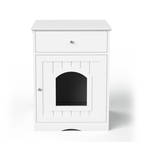 Wooden Pet House Litter Box Fence With Drawers - Image 2