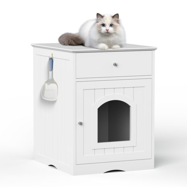Wooden Pet House Litter Box Fence With Drawers - Image 3